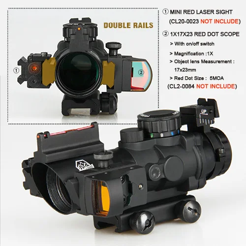 Best price at $100 Cheap new arrival good quality 4x32 rifle scope with mini red dot For Hunting gun scopes optics CL1-0291