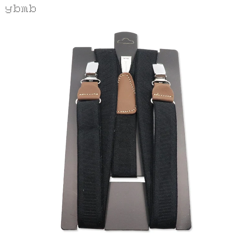 

ybmb Fashion Shirt Suspenders Unisex Adult Fully Adjuetable Braces 25mm width Genuinetic leather high quality