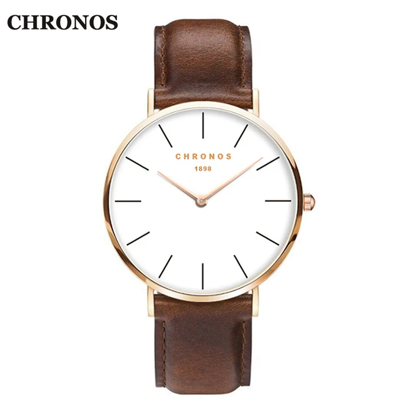 

Chronos Fashion Quartz Watches Men Luxury Brand Leather Strap Men's Wrist Watch Relogio Masculino Montre Femme