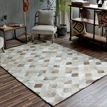 Европейский стиль Роскошный сшитый вручную ковер для гостиной, спальни, чайного столика, большие ковры с геометрическим узором, заказной ковер из воловьей кожи