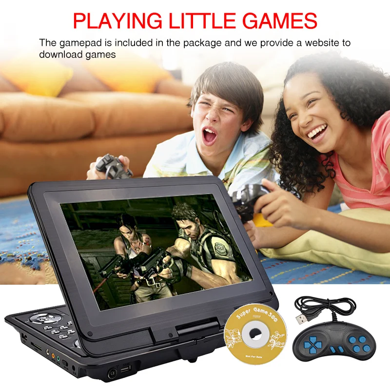 13 inch HD Portable DVD Player Mobile Digital Multimedia Player TV EVD Radio MPEG MPEG4 VCD SD Card