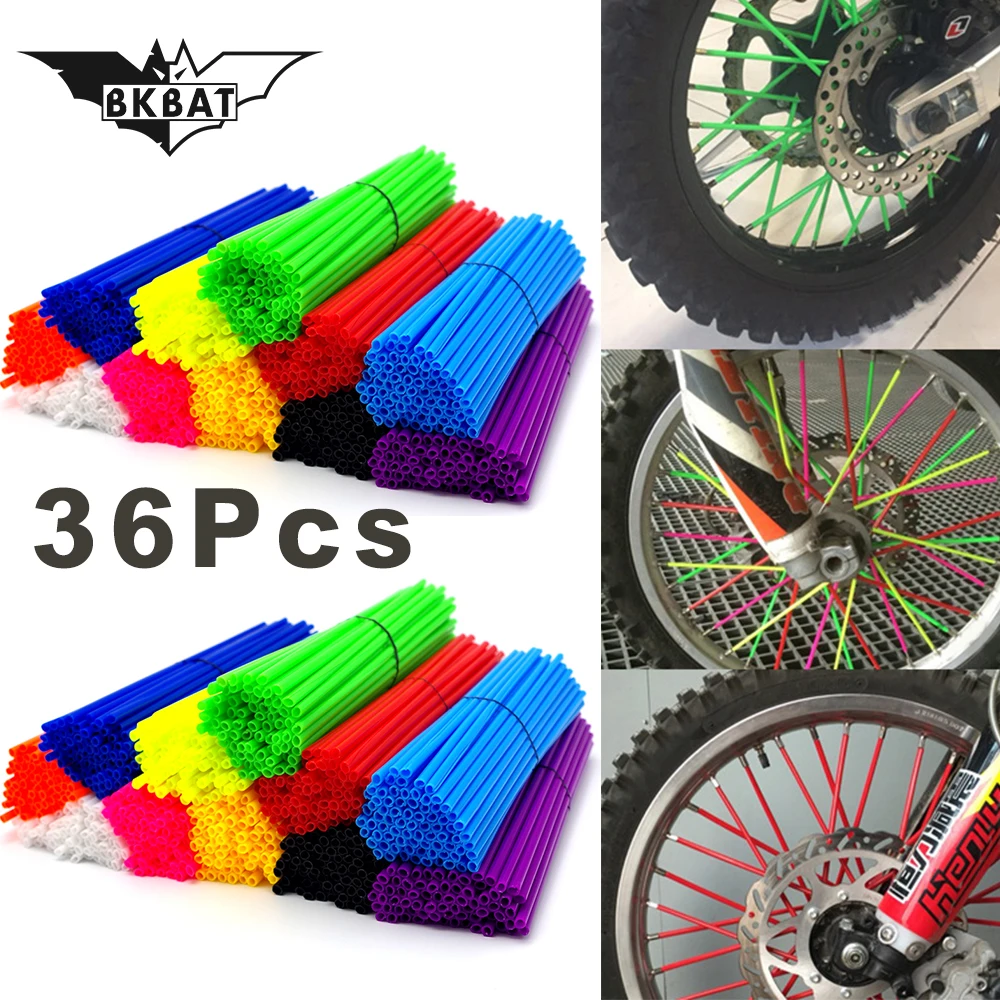

11Colors Bike Wheel Spoke Protector motorcycle Motocross Rims Skins Covers 36PcsFor kawasaki kxf 250 vespa sprint bmw s1000xr