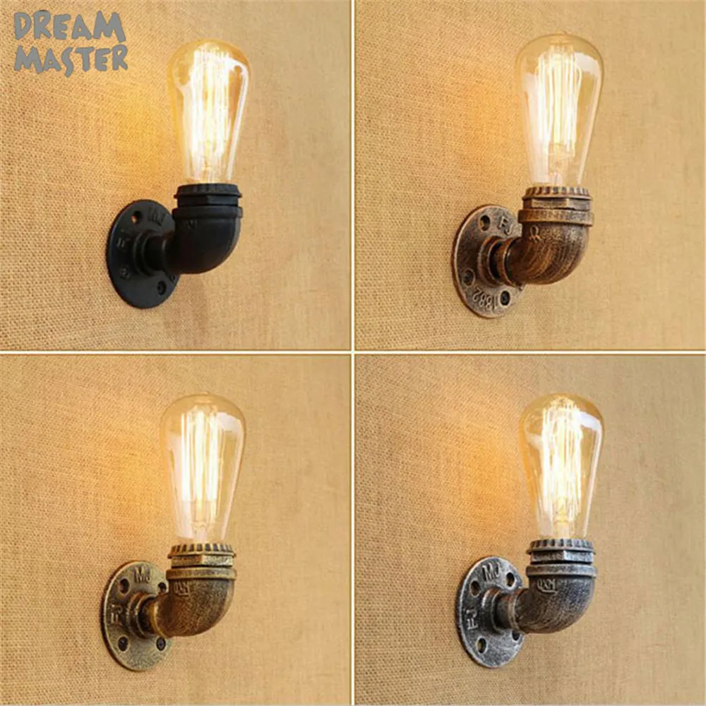 

Vintage mini edison bulb wall lights europe style loft decor E27 wall lamp nordic staris kitchen dining room indoor lighting