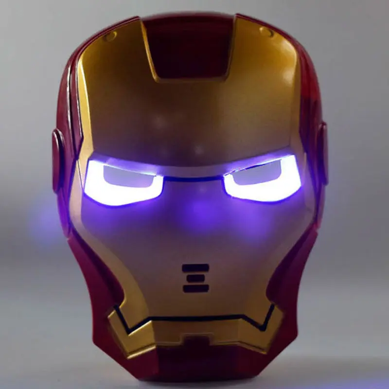 

Iron Man Mask Glowing with Led Light Halloween Hoilday Cosplay Mask for Adult Masquerade Festival Party