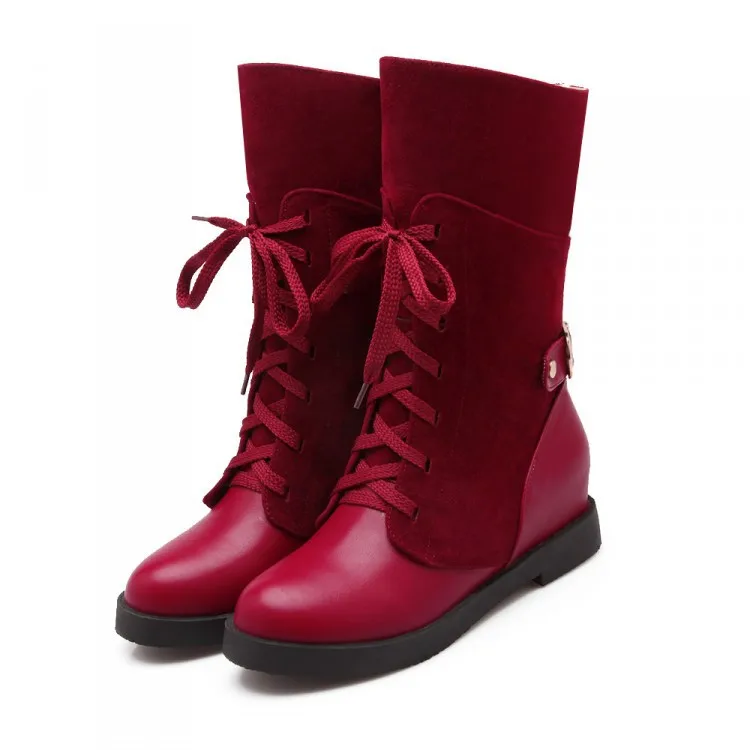 Женские сапоги до середины голени в летнем стиле; botas masculina zapatos botines mujer chaussure femme; 1232 - Цвет: Красный