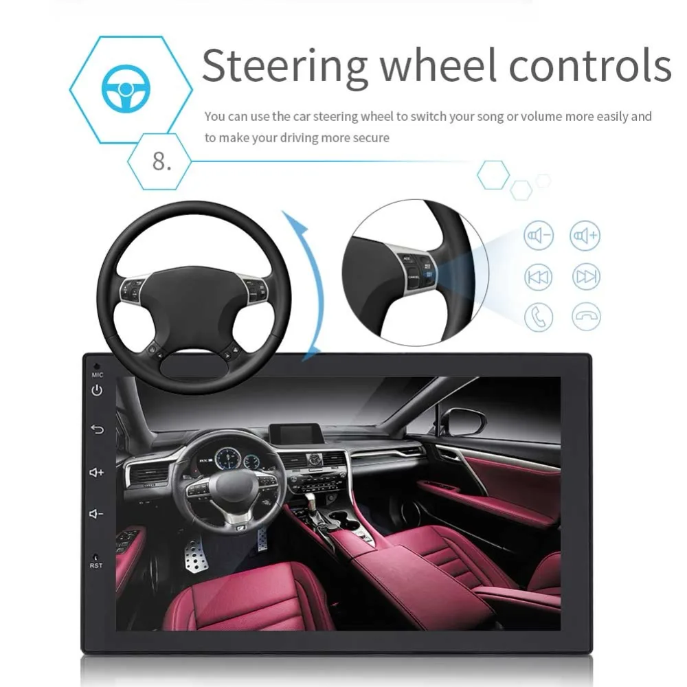 Flash Deal Wholesale 20 units Smart Car Android 7.1 MP5 Player quad core GPS navigation Super slim 7inch tablets multimedia FM Mirror link 12