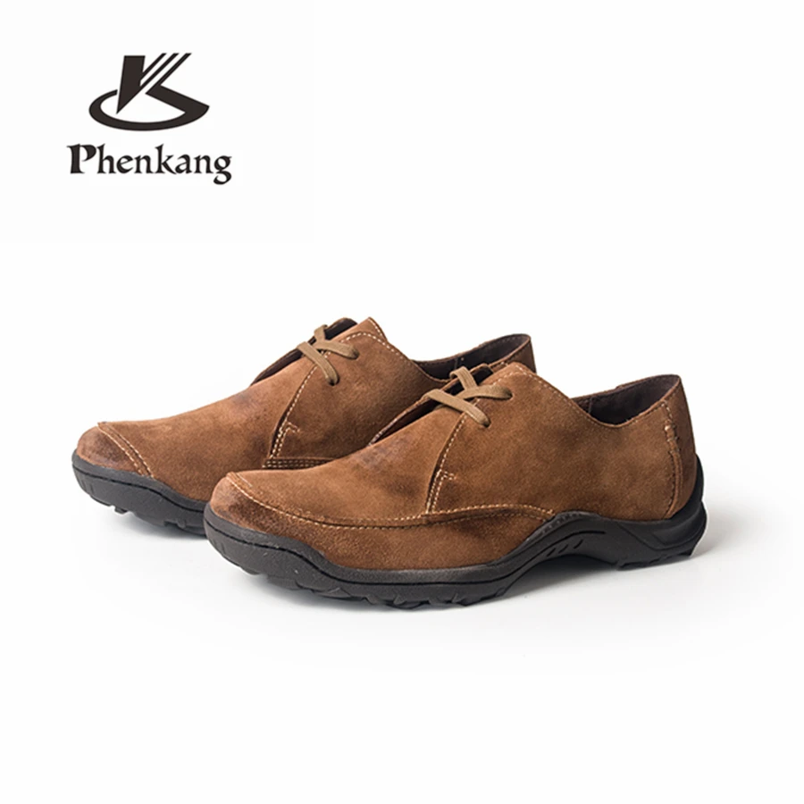 

Men Genuine cow suede leather brogue men derby flats shoes handmade vintage casual shoes oxford shoes for men grey brown 2018