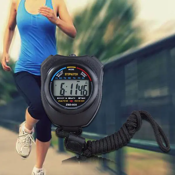 

Handheld Sports Stopwatch Timer 1pc Professional Digital LCD Sports Stopwatch Chronograph Counter Timers With Strap