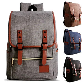 

14 15 15.6 Inch Flax Linen Laptop Notebook PC Backpack Bags Case School Backpack for Travel Shopping Climbing Men Women Durable