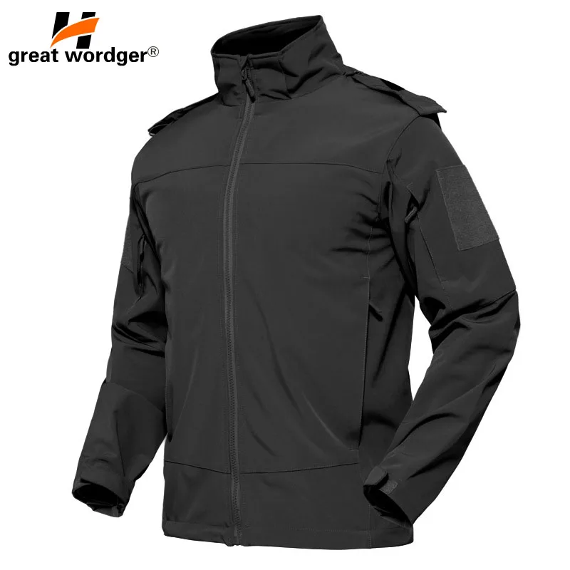 

Outdoor Tactical Thicken Fleece Soft Shell Jacket Men Waterproof Hooded Hiking Jacket Coat Winter Military Jacket Windbreakers