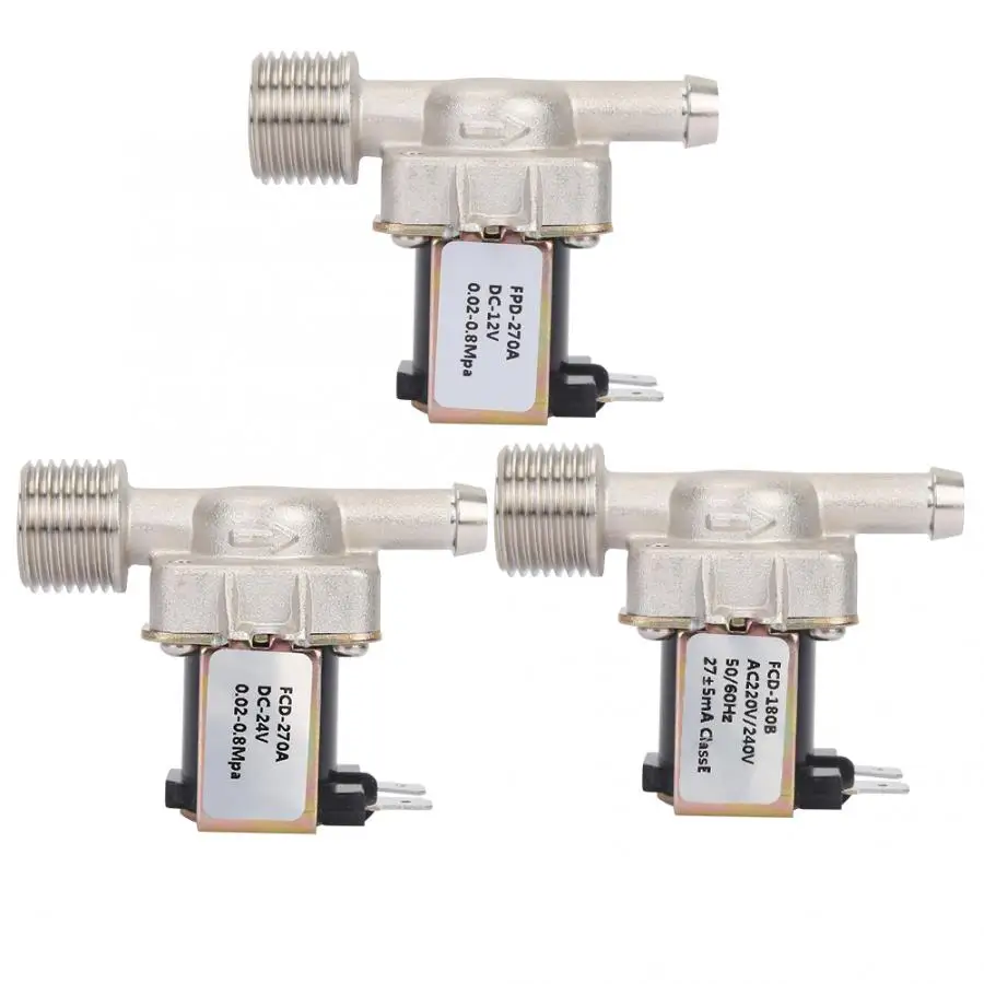 1/2 дюйма медный Электрический Соленоидный клапан NC нормально закрытый впускной клапан воды Соленоидный клапан