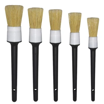 

Auto Detailing Brush (Set Of 5),Hair Brush Mixed Fiber Plastic Handle Automotive Detail Brushes for Cleaning Wheels, Engine, I