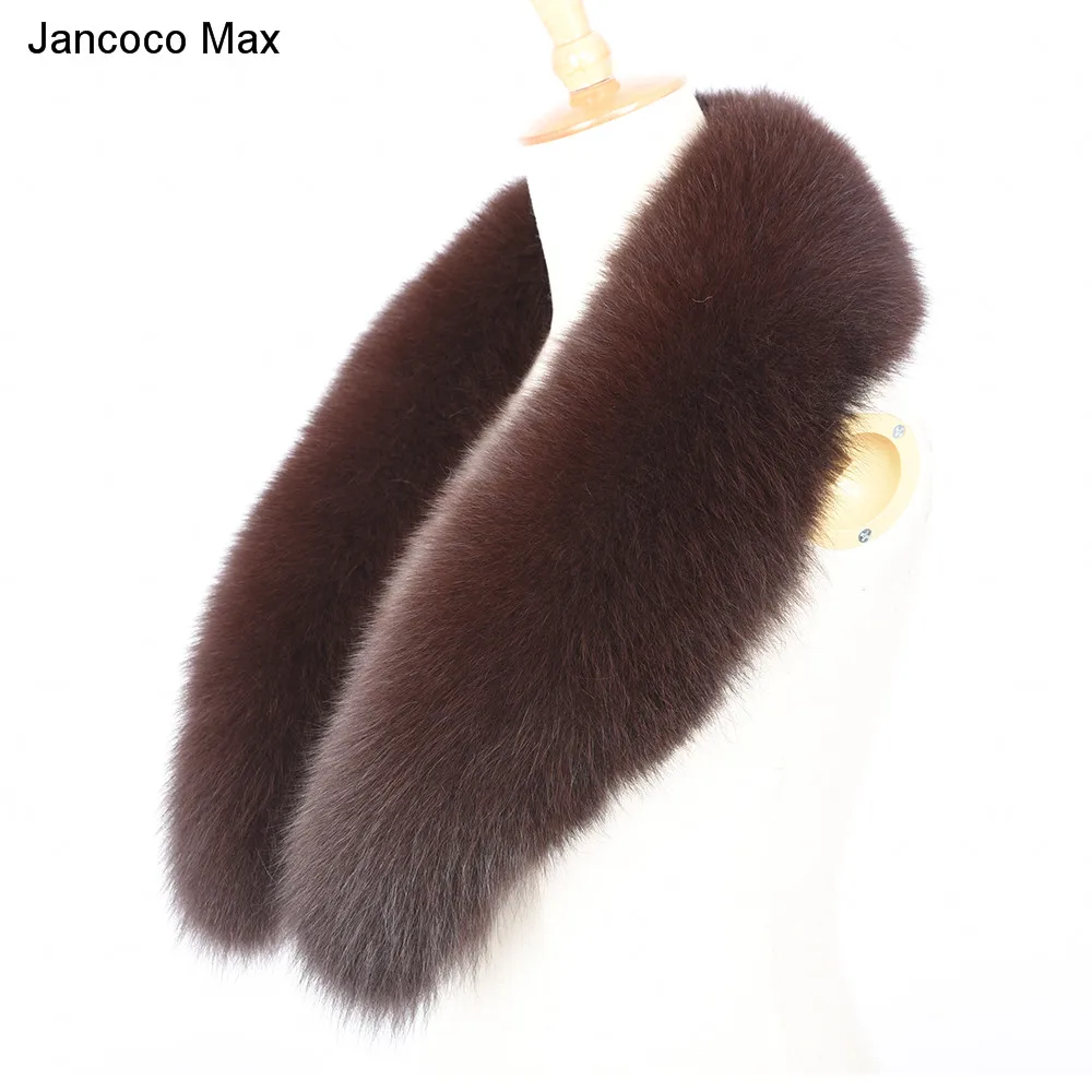 Jancoco Max 2019 новые зимние натуральная черно-бурая лиса меховой воротник Высокое качество Модный шарф меховое пальто; парка воротники S7307