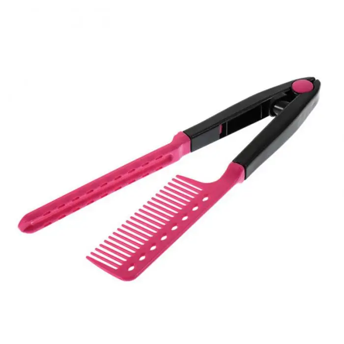 Высокое качество розовый цвет расческа для волос Расческа DIY салон складной парикмахерский выпрямление волос V тип расческа Зажим инструменты 88