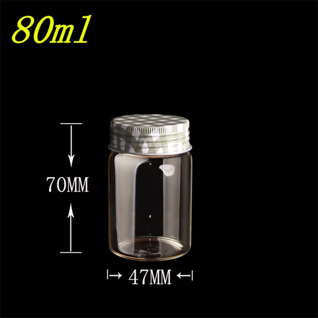 47*70*34mm 80ml Glass Bottles Screw Cap Silicone Stopper Leakproof Empty Jars  Glass Transparent Bottle Food Liquid Bottles 12pcs - Storage Bottles & Jars  - AliExpress