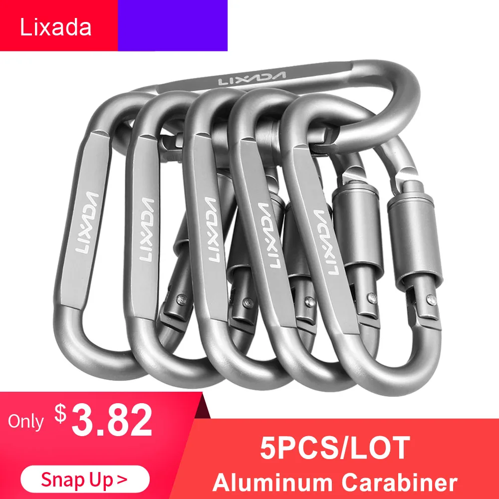 5Pcslot Lixada Aluminum Carabiner D Ring Outdoor Camping For Keys Tools Mountaineering Hook Climbing Accessories huismerk kopen in de aanbieding 5Pcslot Lixada Aluminum Carabiner D Ring Outdoor Camping For Keys Tools Mountaineering Hook Climbing Accessories huismerk kopen in de aanbieding