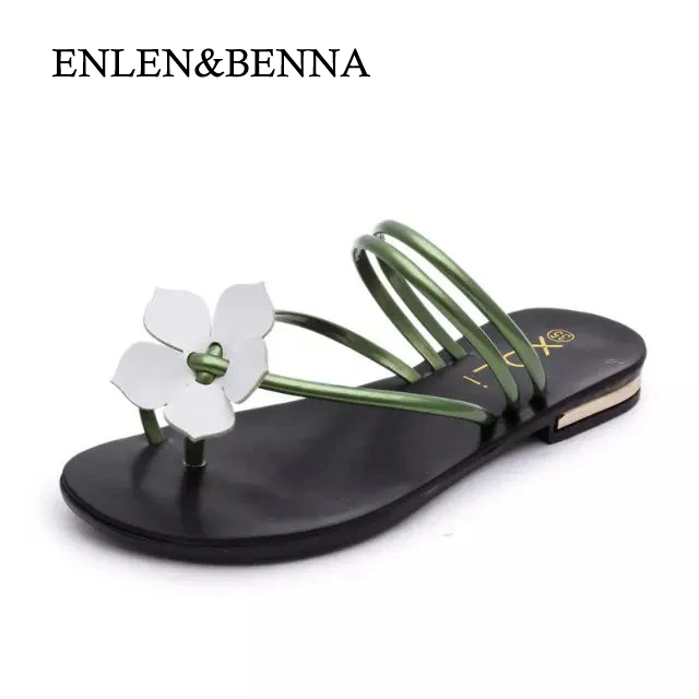 

ENLEN&BENNA Arrival Summer Women Slides Metal Women Shoes Chains Flip Flops Flats Beach Flat Heel Shoes 35-40 Free Shipping