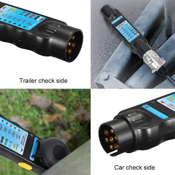 

7 Pin EU Plug Towing Trailer Light Tester Caravan Car Truck Plug Socket Tester Light Electric Diagnostic Wiring Circuit Tester