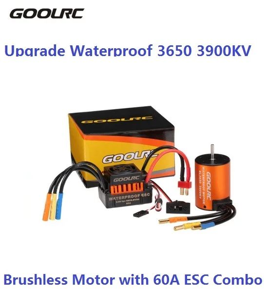 

GoolRC Upgrade Waterproof 3650 3900KV Brushless Motor with 60A ESC Combo Set for 1/10 RC Car Truck