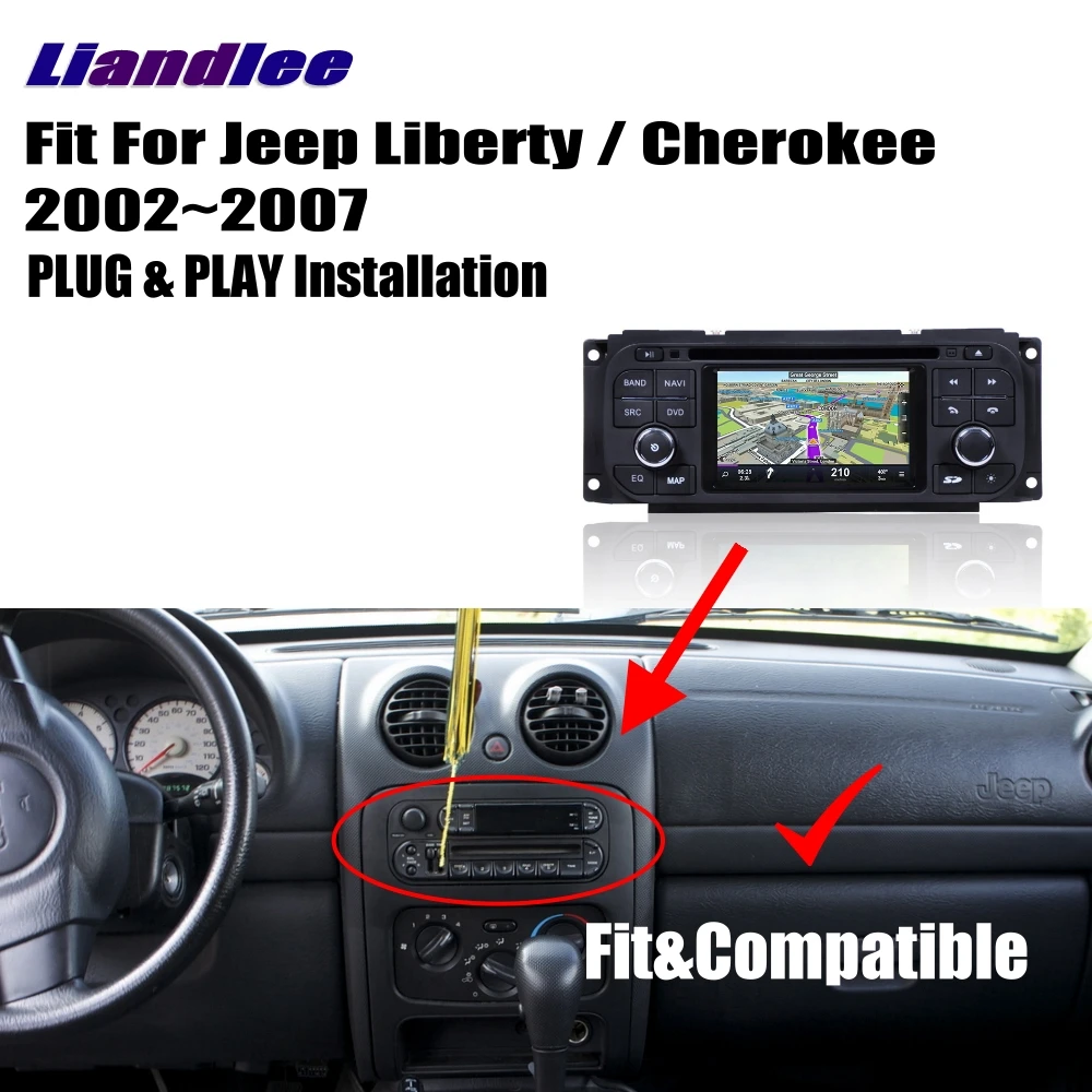 Для Jeep Liberty/Cherokee 2002~ 2005 2006 2007 Android мультимедийный автомобильный Радио AM FM CD DVD плеер gps навигационная система HD экран