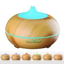 300ml Aroma Atomizer Oil Diffuser Wood Grain Ultrasonic Cool Mist Desktop Air Humidifier for Office Home Bedroom Living Room Spa