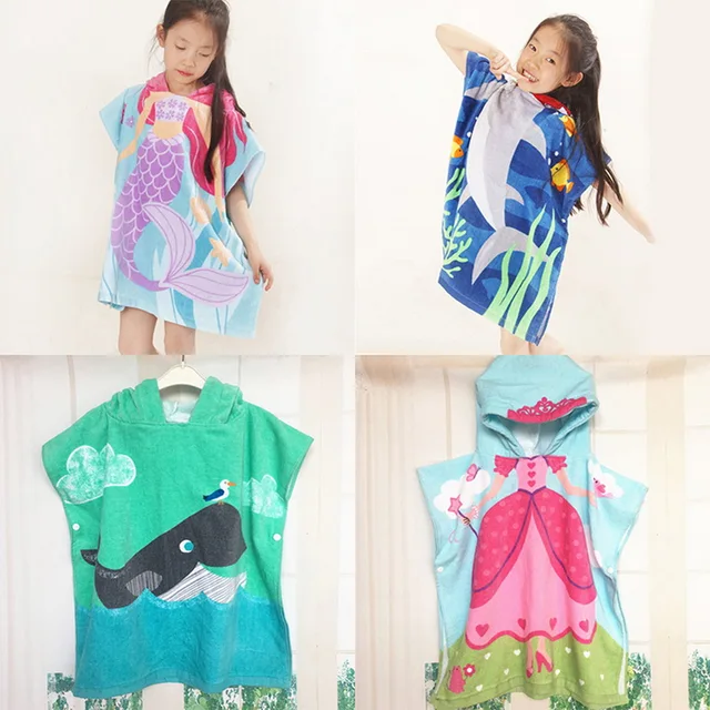 FUNIQUE Microfiber Fabric Beach Towels 60x58cm Cartoon Kids Beach Bath Towels Easy Bibulous Towel For Children serviette de bain