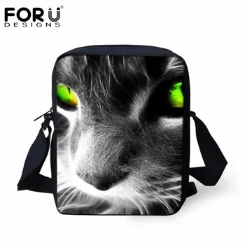 

FORUDESIGNS Cool Black Cat Eyes School Bags Kids Book Bag Boys Little Shoulder Bag Child Mochila Girls Schoolbag Children's Gift