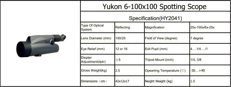 Бренд русский Yukon 6-100x100 Зрительная труба высшего качества птица достойный Монокуляр пейзажные линзы зрительные прицелы