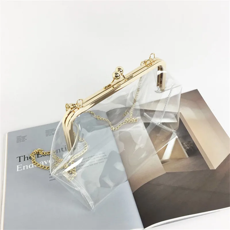 Miyahouse شفافة PVC المواد حقيبة ساعي للنساء الكورية نمط Crossbody حقيبة مع سلسلة ل الإناث الأزياء حقيبة كتف