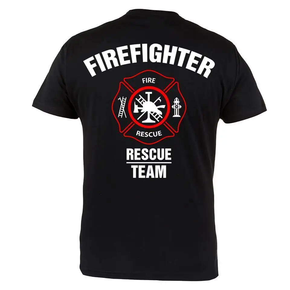 

2018 Summer new Men Tees brand clothing T-shirt FIREFIGHTER RESCUE TEAM IDEAL FOR FIREFIGHTERS CASUAL T shirt