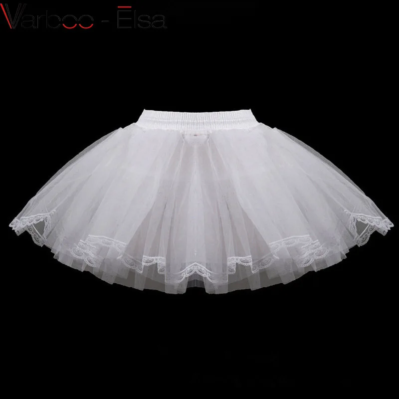 Нижняя юбка Детская 3 слоя Hoopless короткие Нижние юбки платье с цветочным узором для девочек кринолин для свадьбы маленькой Обувь для