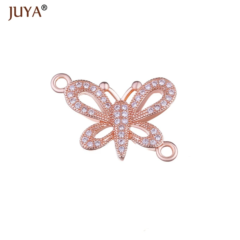 

Jewelry Making Supplies 1 pcs Sale Price 3 Color Micro Pave CZ Rhinestone Copper Accessories DIY Butterfly Connectors Charms