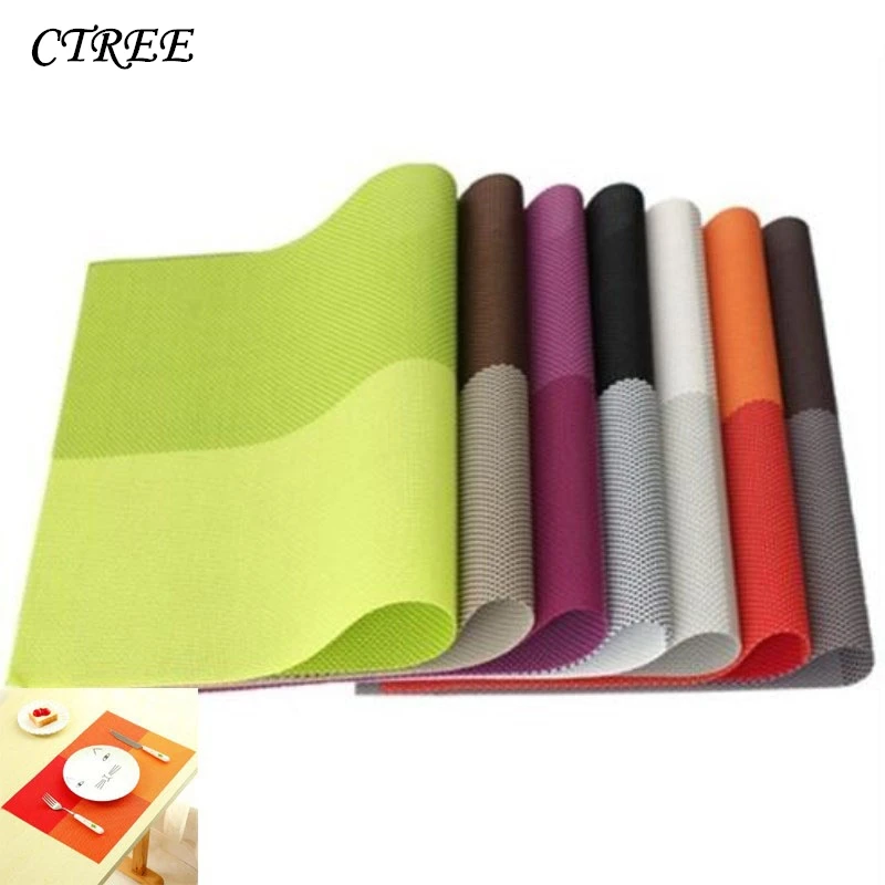

CTREE 45.5cm*30.5cm Dining Table Placemat PVC Europe Style Kitchen Tableware Pad Coaster Coffee Tea Place Slip-resist Mat C415