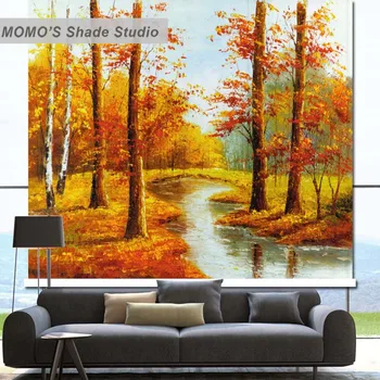 

MOMO Golden Window Curtains Roller Shades Blinds Thermal Insulated Blackout Fabric Custom Size, Alice 36