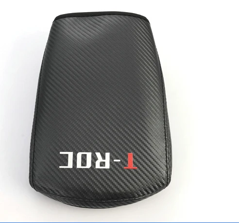 Автомобильный-Стайлинг pu Кожаный Автомобильный подлокотник крышка автомобиля аксессуары для Фольксваген T-ROC - Название цвета: Черный