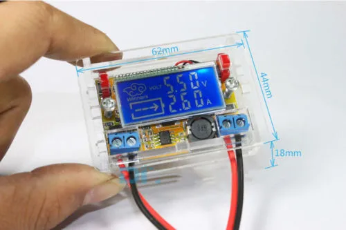 DC-DC Регулируемый понижающий модуль питания напряжение тока ЖК-дисплей корпус