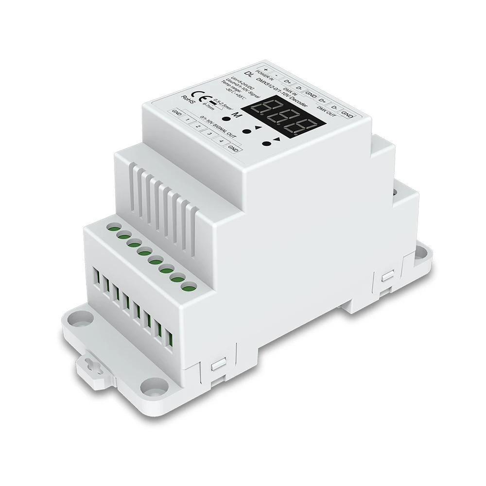 

DL;DMX512 to 4CH 0-10V Decoder;DC5-24V input;DMX512 signal input; 0-10V signal output