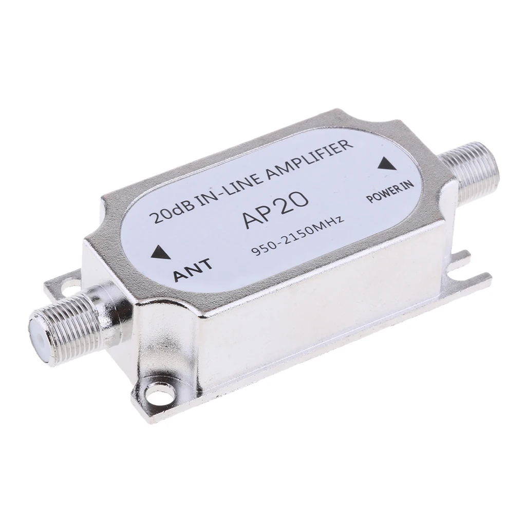 Satellite 20Db Gain Inline Amplifier 950-2150MHZ AP20 Silver