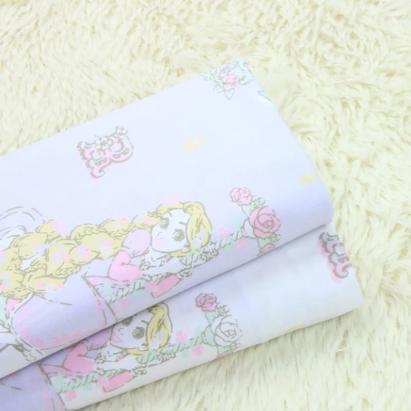 

half meter high density cotton poplin fabric with cartoon beauty girl horse print, pure cotton handmade DIY garment cloth A674