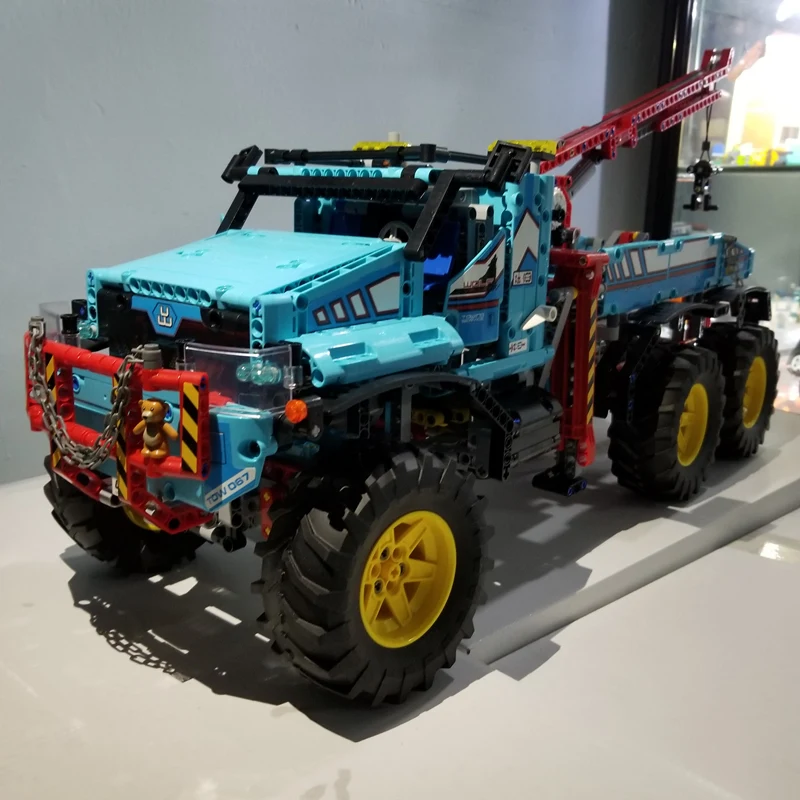 

HOT SALE Technic Radio Remote Control 6x6 All Terrain Tow Truck Pickup Lepins Building Block Model Brick Rc Toy Collection