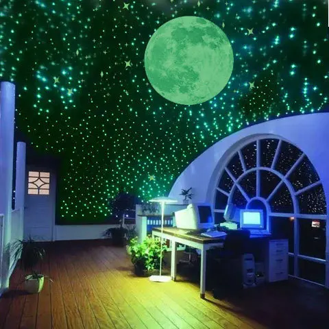 

100 pc/pack Night luminous Stars Fluorescent 3D Wall Stickers Children's Bedroom Stickers Glow In The Dark Stars