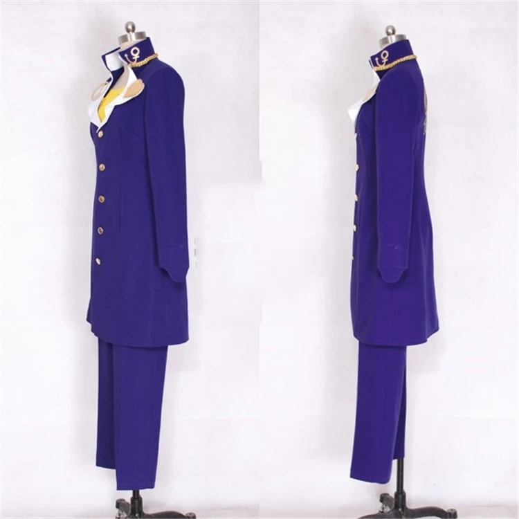 Аниме JOJO для невероятное приключение Higashikata Josuke Косплэй костюм для хеллоуина на заказ/голубого цвета, пальто