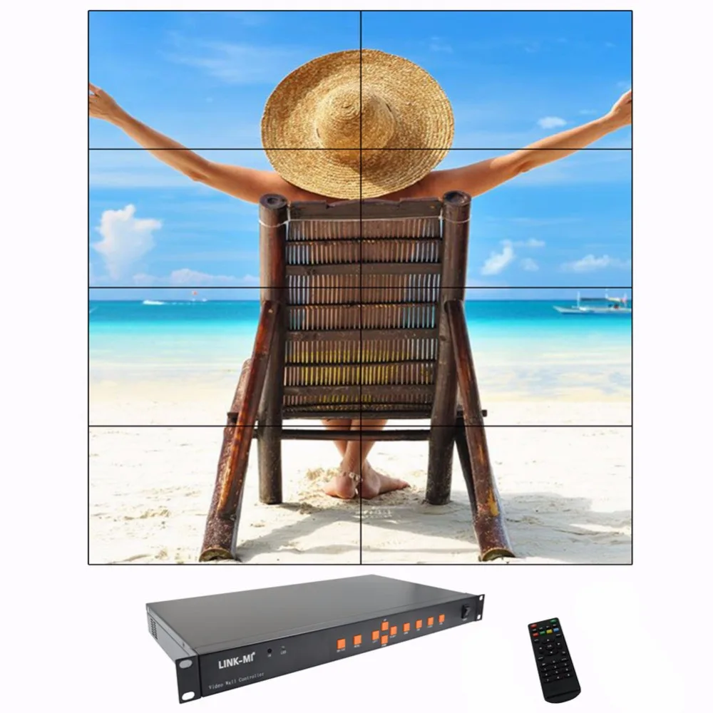 

LINK-MI TV08 Full HD 1080p USB/VGA/Composite/HDMI wall processor 4x2 2X4 hdmi video wall controller Support 180 Degree Rotation
