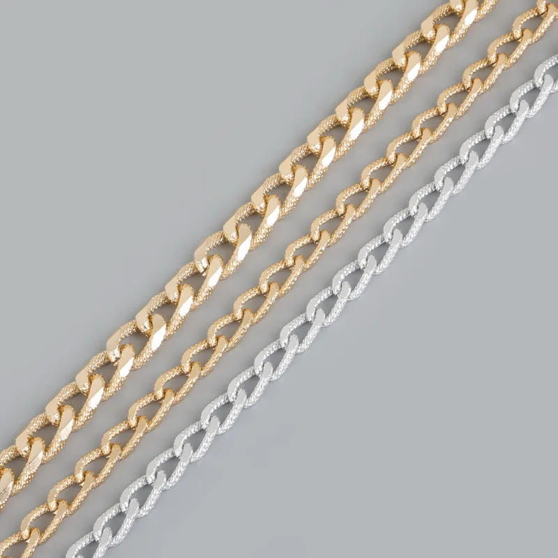Free Shipping Aluminum Chain Mill Chain Plated Silver/light Gold For