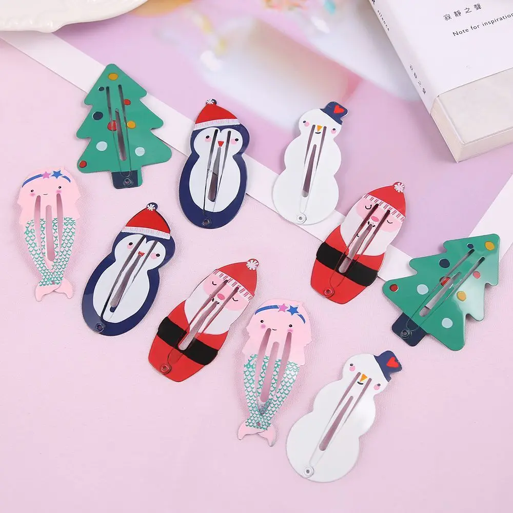 

1 pair of mermaid shapes simple colorful cute comfortable BB hairpin Christmas Santa Claus hairpin child girl headdress