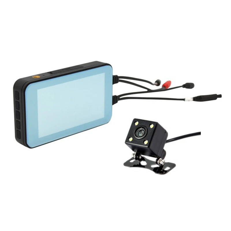 Мотоцикл рекордер, 1080 P HD водонепроницаемый двойной объектив Dash Cam, 4-6 полос 140 градусов широкоугольный объектив, 4 в 2.5D ЖК-монитор с