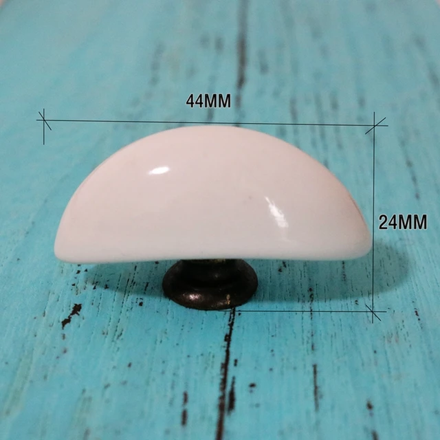 Best Price 10pcs 44*20*24mm White Ceramic Drawer Knobs Dresser Knob Kitchen Cabinet Pulls Handles Furniture Decor Door Cupboard Knob