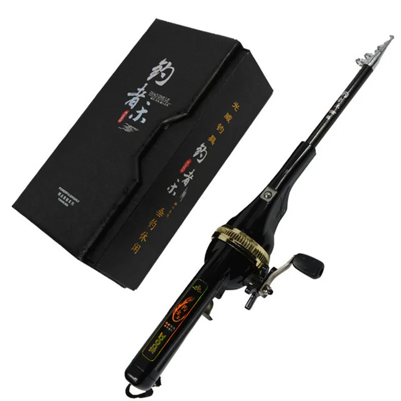 

1 Set Exclusive Integrated Fishing Rod and Reel Set Foldable Carbon Fiber Fishing Pole Telescopic Sea Fishing Rod with Gift Box