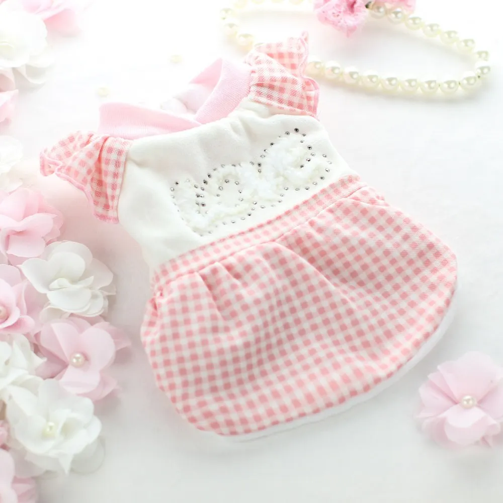 

Plaid Bubble sleeve Princess Yorkshire Chiwawa Autumn Dog Cat Dress Cotton Pet Products Clothing For Dogs Puppy Pet Dog Clothes