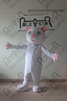 

white cat mascot costumes plush fur beauty cat costumes